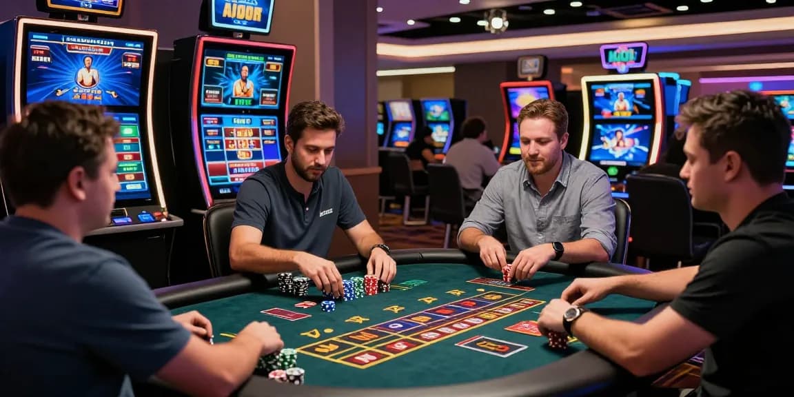 Exciting judi live casino gaming scene with players at a virtual table enjoying immersive live dealer experiences.