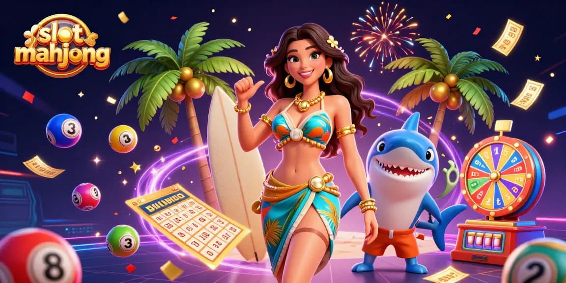 Experience exciting slot mahjong action with vibrant visuals, dynamic game elements, and celebratory effects.