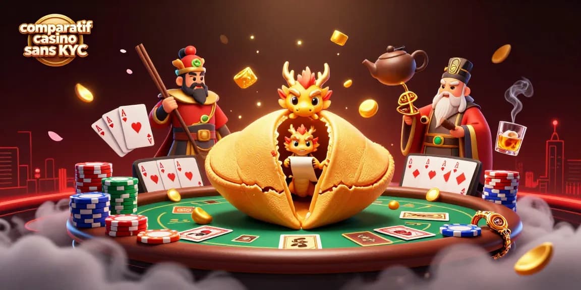 Comparatif casino sans KYC : illustration vibrante d'une scène de jeu captivante