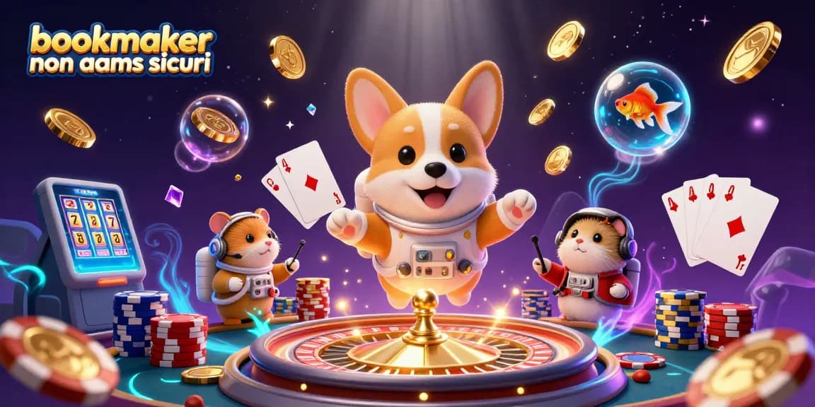 Gioca con bookmaker non AAMS sicuri nel casino spaziale con personaggi 3D in un'atmosfera vivace.