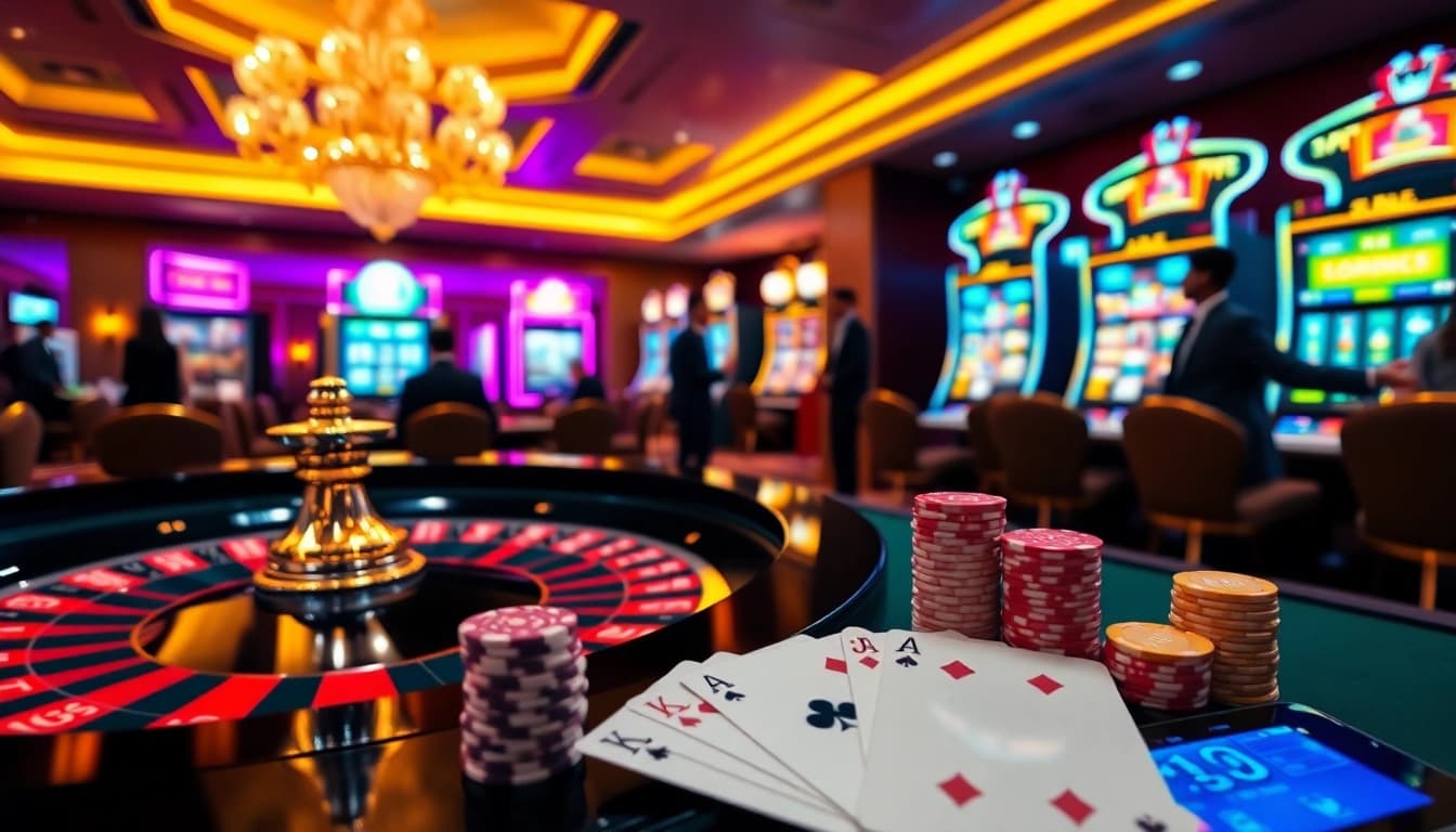Engage in thrilling gameplay at https://nk888.it.com/ with vibrant roulette and colorful casino chips.