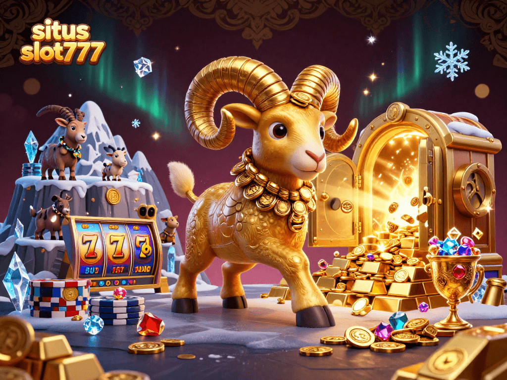 Experience excitement at situs slot777 with dynamic slot reels and jackpot elements in a rich 3D scene.