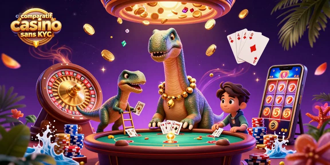 Découvrez le comparatif casino sans KYC avec des éléments de jeu dynamiques et colorés.