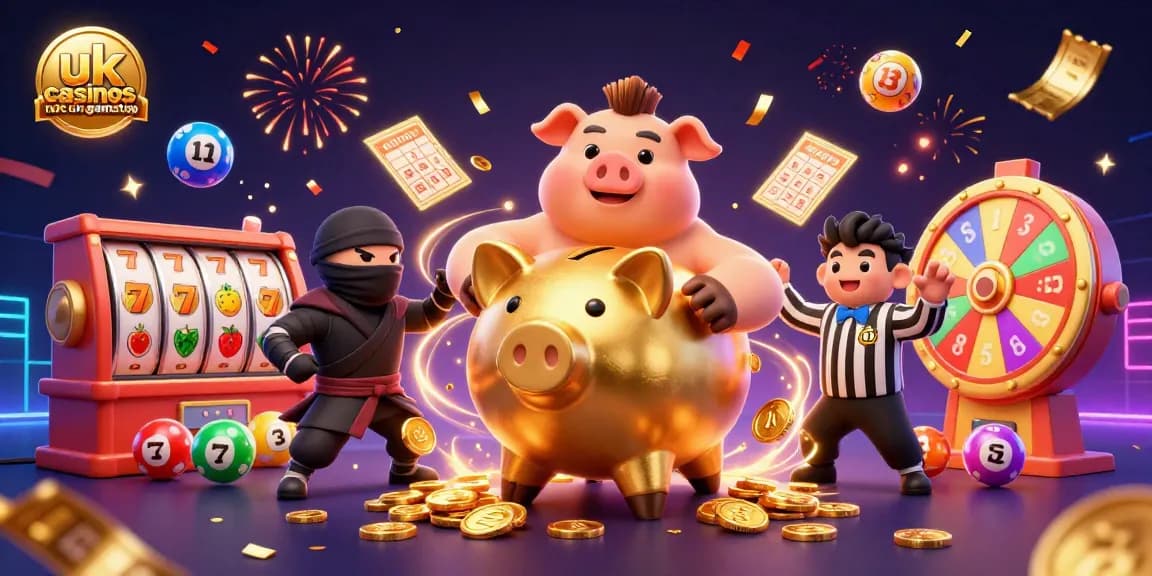 Engage with uk casinos not on gamstop through an energetic casino scene featuring vibrant elements and characters.
