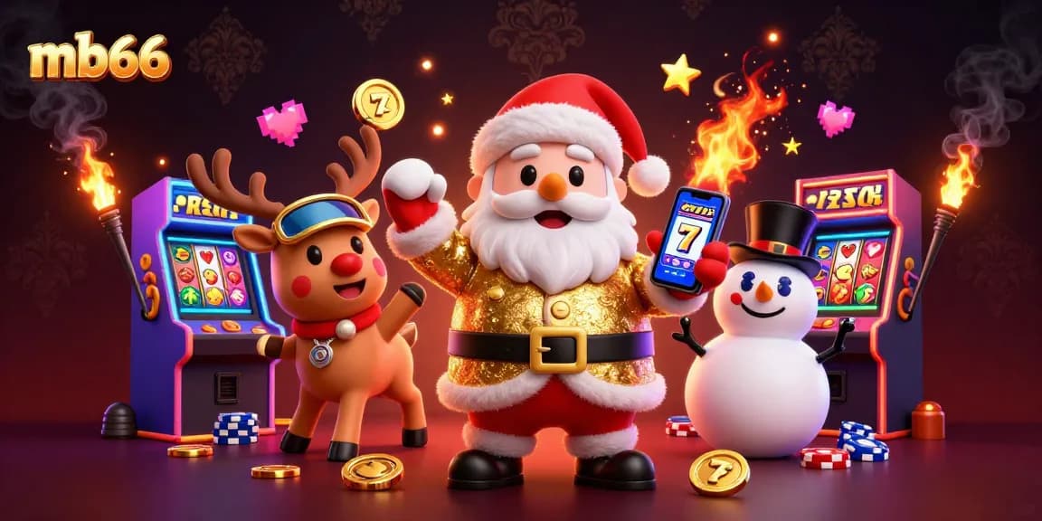 Witness mb66's thrilling jackpot activities with a festive Santa in a casino scene!