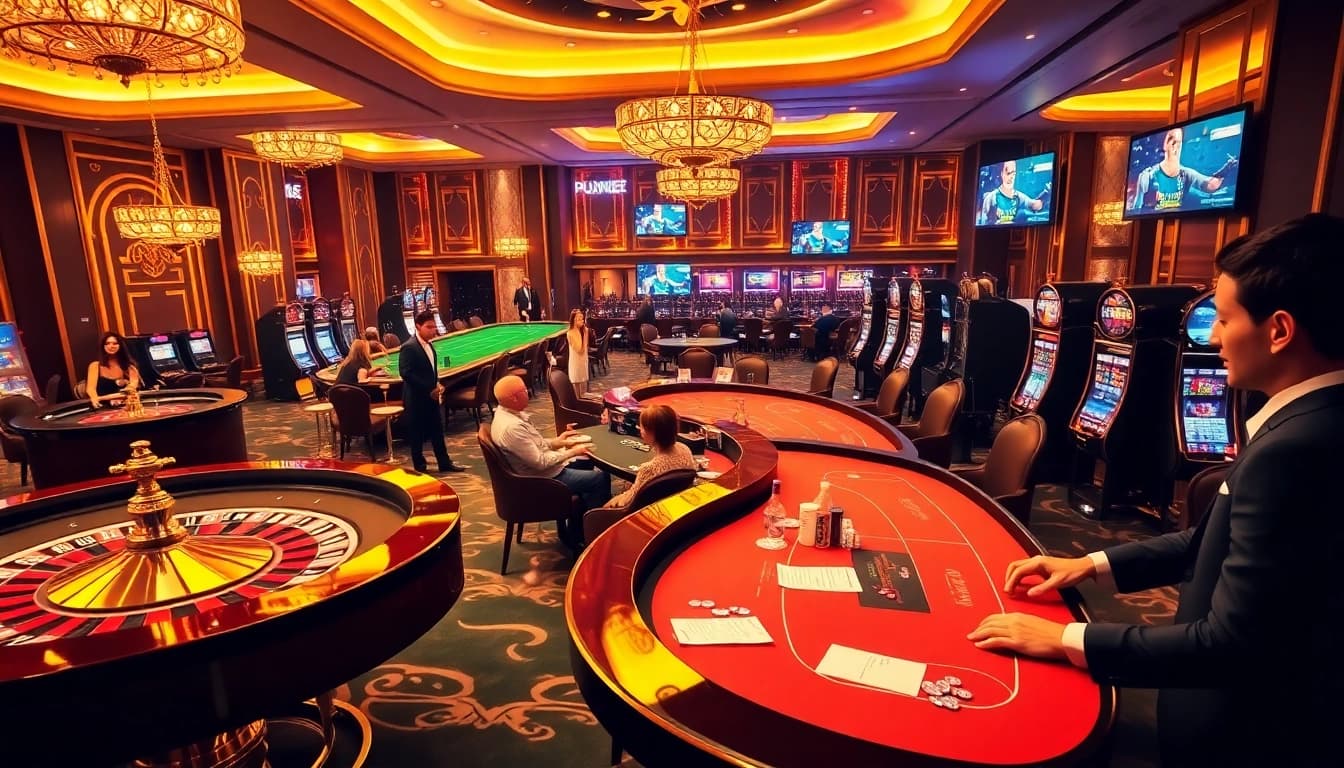 Experience thrilling gameplay at https://mm88.br.com/ with casino tables and vibrant gambling elements.