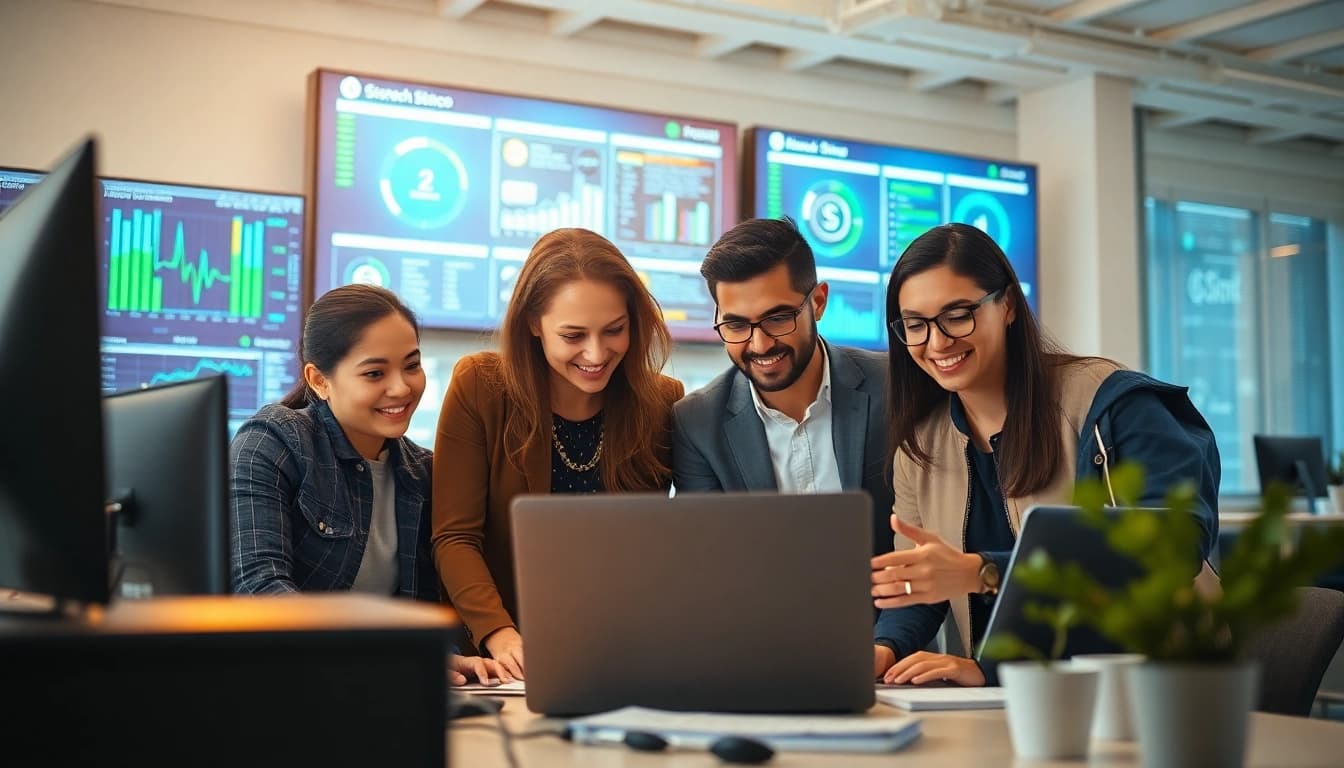 Provide managed it support solutions through an engaged IT support team in a vibrant office.