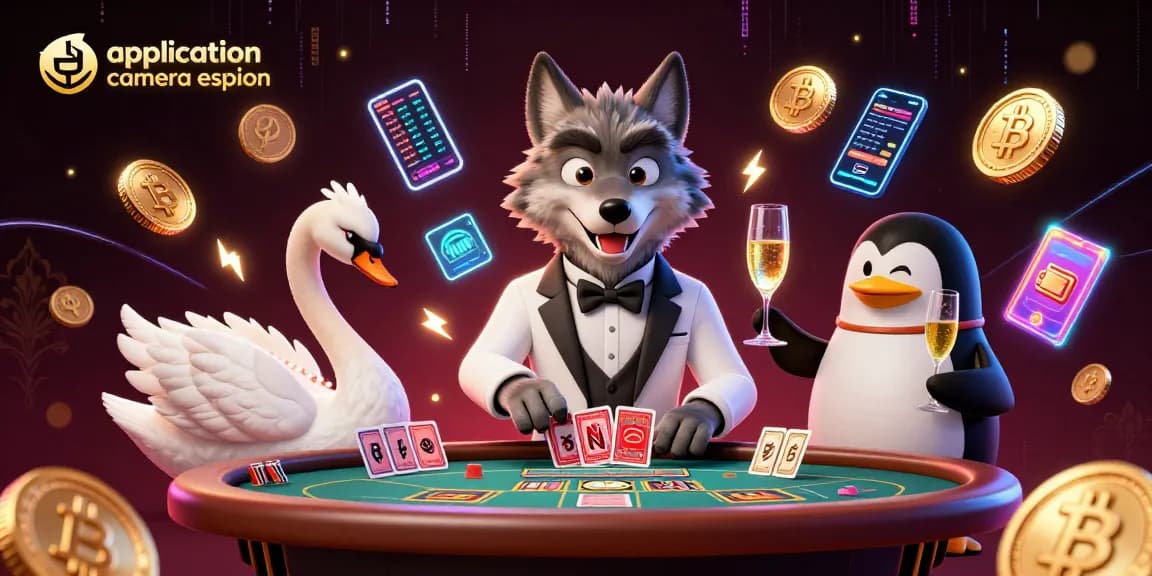 Surveillez avec l'application camera espion tout en jouant au baccarat dans un décor luxueux.
