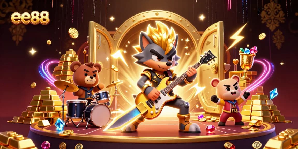 Play exciting games at ee88 while watching a thrilling rock star performance on stage.