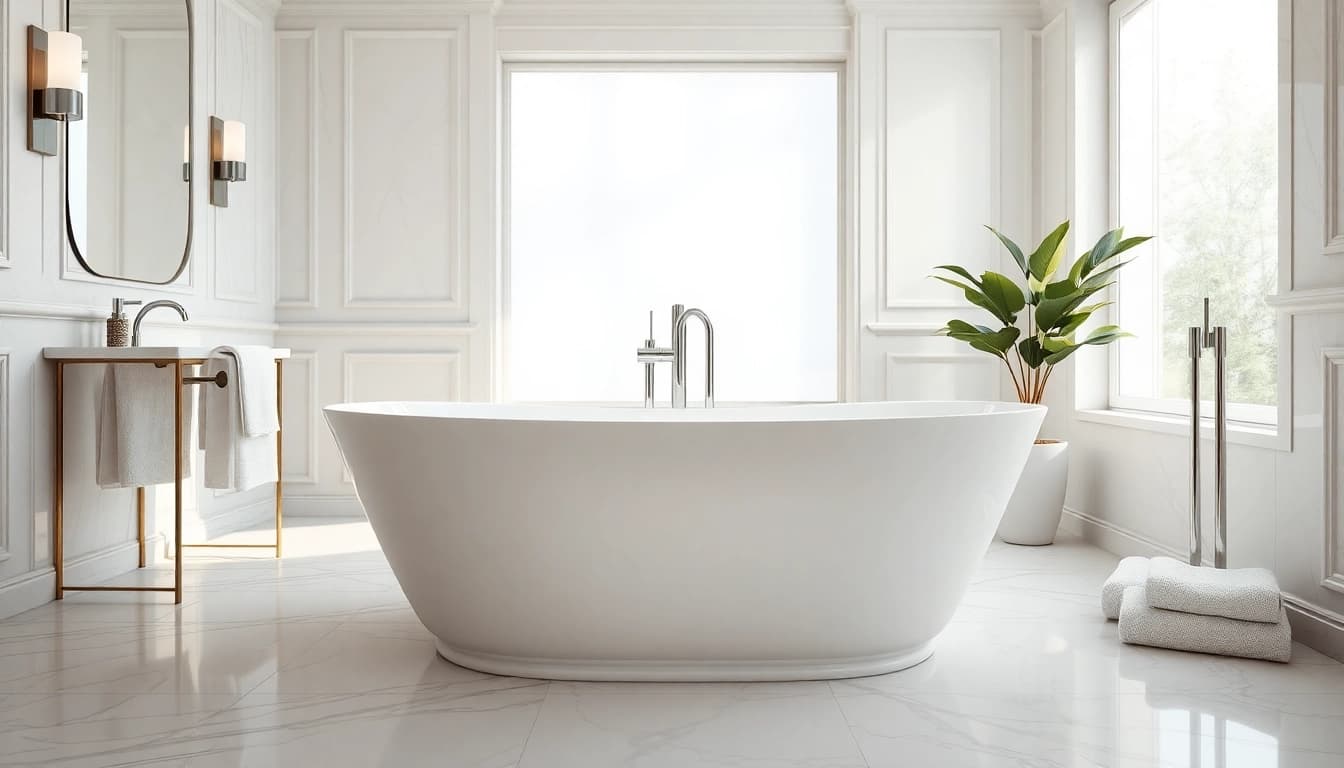 Transform your space with elegant bathrooms featuring luxurious design elements and serene ambiance.
