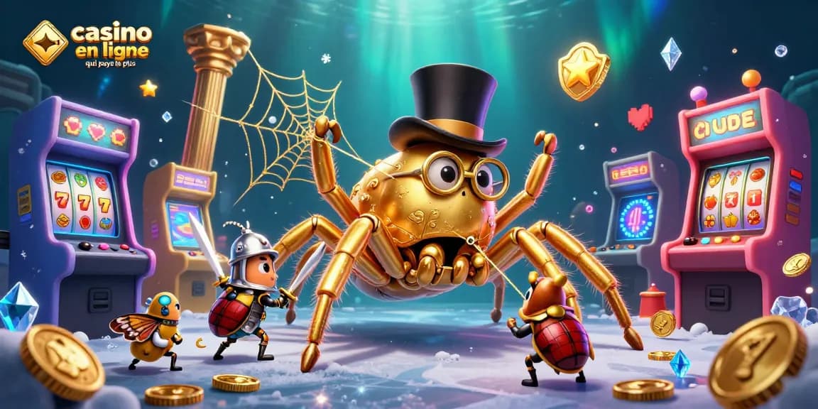 Visualisez un casino en ligne qui paye le plus avec une immense tarentule dorée et un courageux chevalier scarabée.