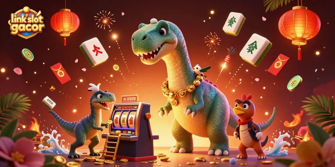 Engage with the thrilling world of link slot gacor with a vibrant casino scene featuring colorful characters and rich game elements.