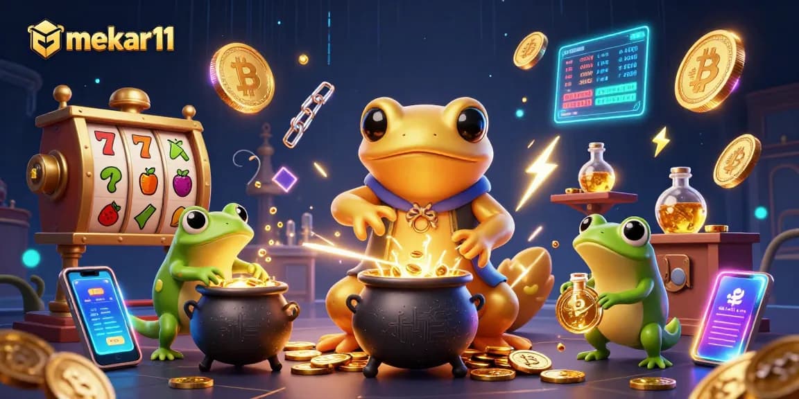 Mekar11 offers thrilling slot gaming with accurate patterns showcased in an engaging visually rich scene.