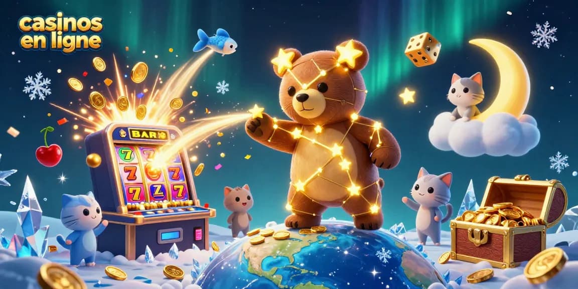 Jouez sur les casinos en ligne avec l'ours constellation et les symboles de jackpot