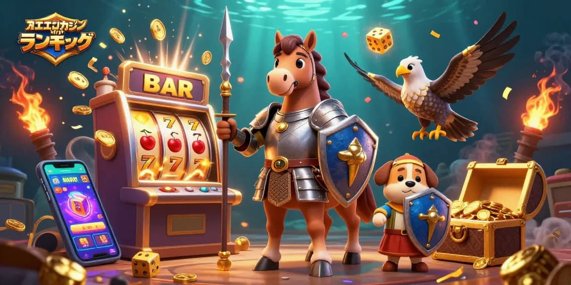 オンラインカジノ スロット ランキングのスロットマシンのジャックポットを表現したイラスト