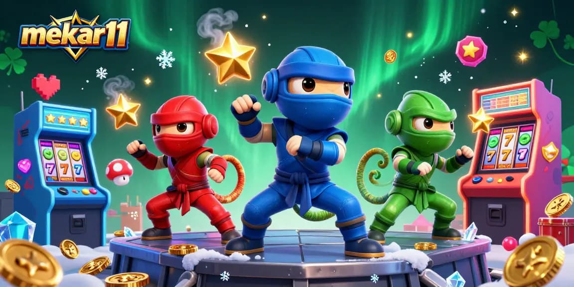 Mekar11 showcases thrilling slot adventures with colorful ninja chameleons and vibrant game elements.