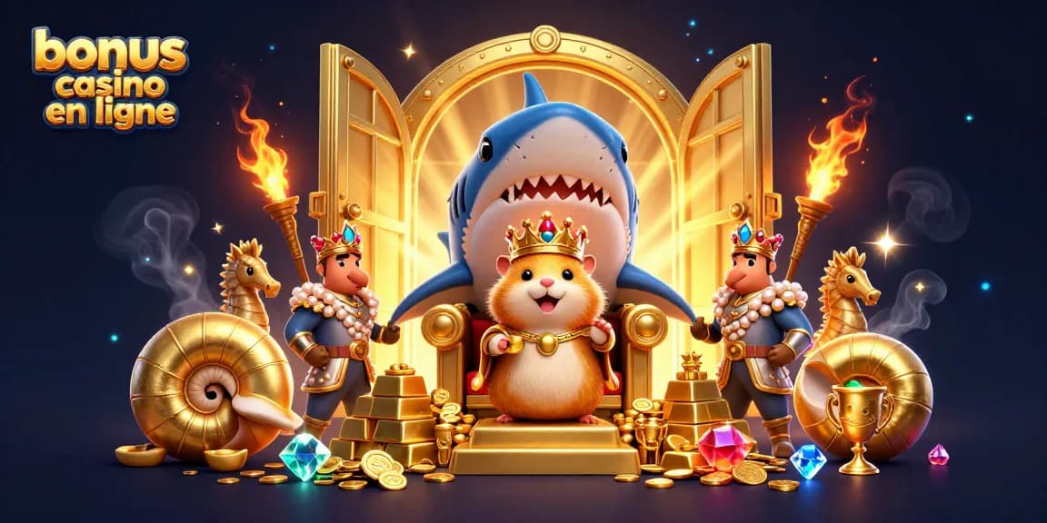Profitez des meilleurs bonus casino en ligne avec un roi hamster, gardes hippocampes et trésors scintillants.