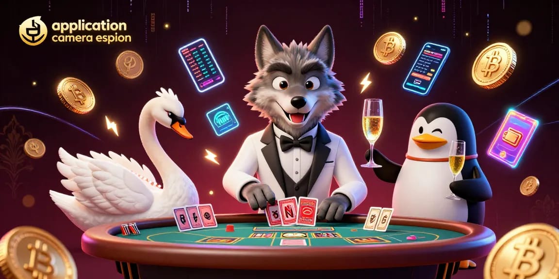 Surveillez avec l'application camera espion tout en jouant au baccarat dans un décor luxueux.
