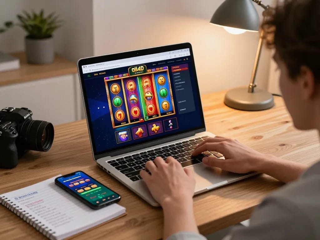 Engaging online gaming session on oli4d showcasing slot machine action and strategic betting setup.