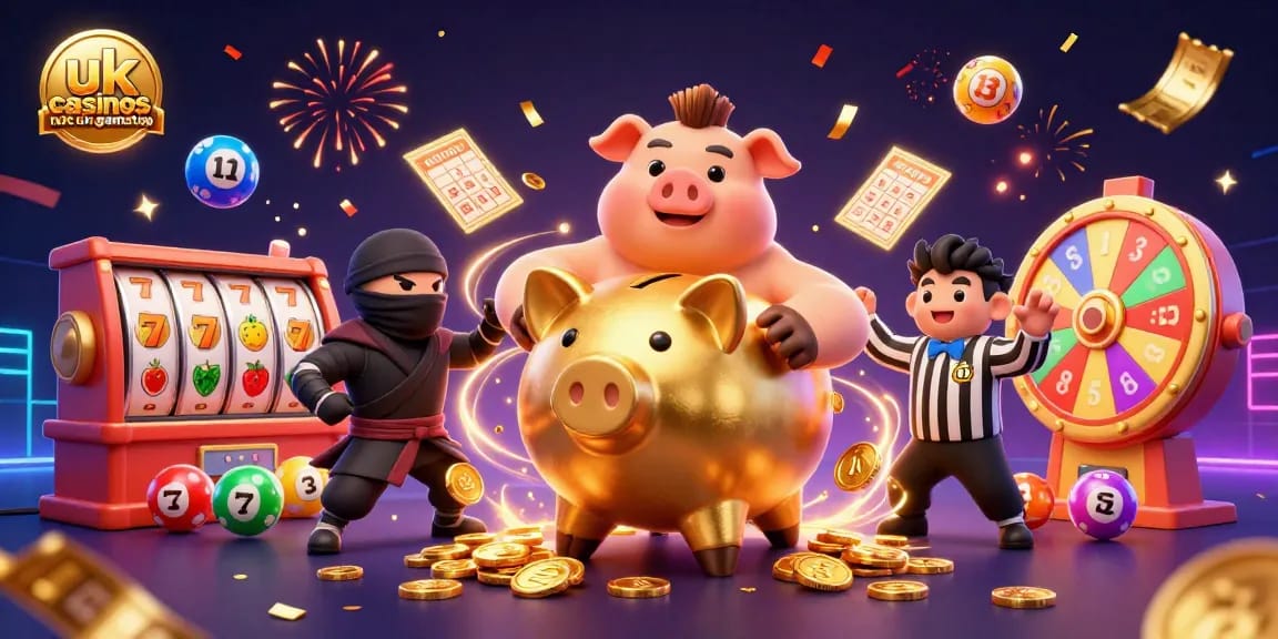 Engage with uk casinos not on gamstop through an energetic casino scene featuring vibrant elements and characters.