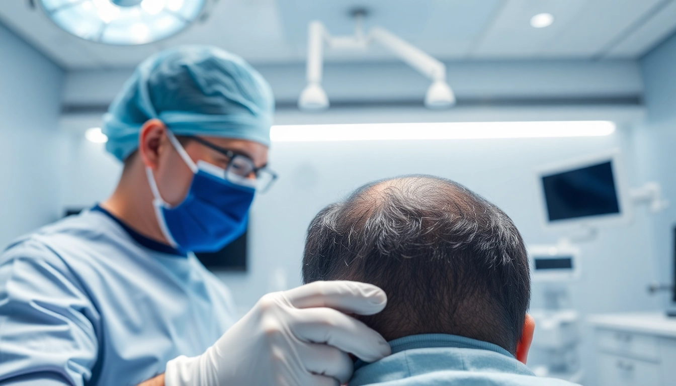 Patient undergoing a hair transplant istanbul procedure in a professional clinic.