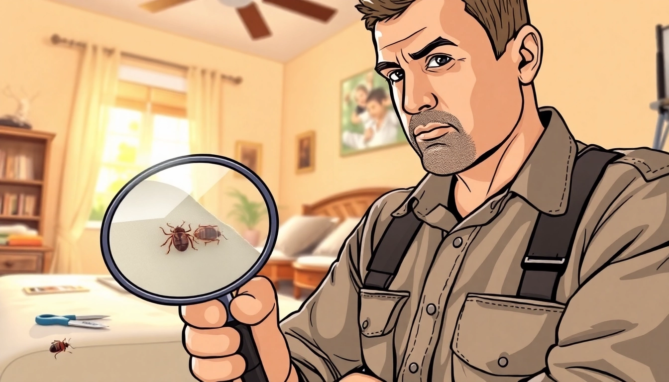 Waukesha bed bug exterminators conducting a thorough home inspection for pests.