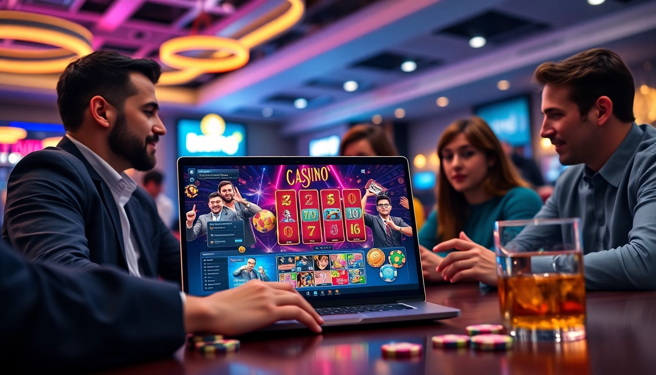 Erleben Sie casino spielen online in einer aufregenden digitalen Spielumgebung mit bunten Lichtern.
