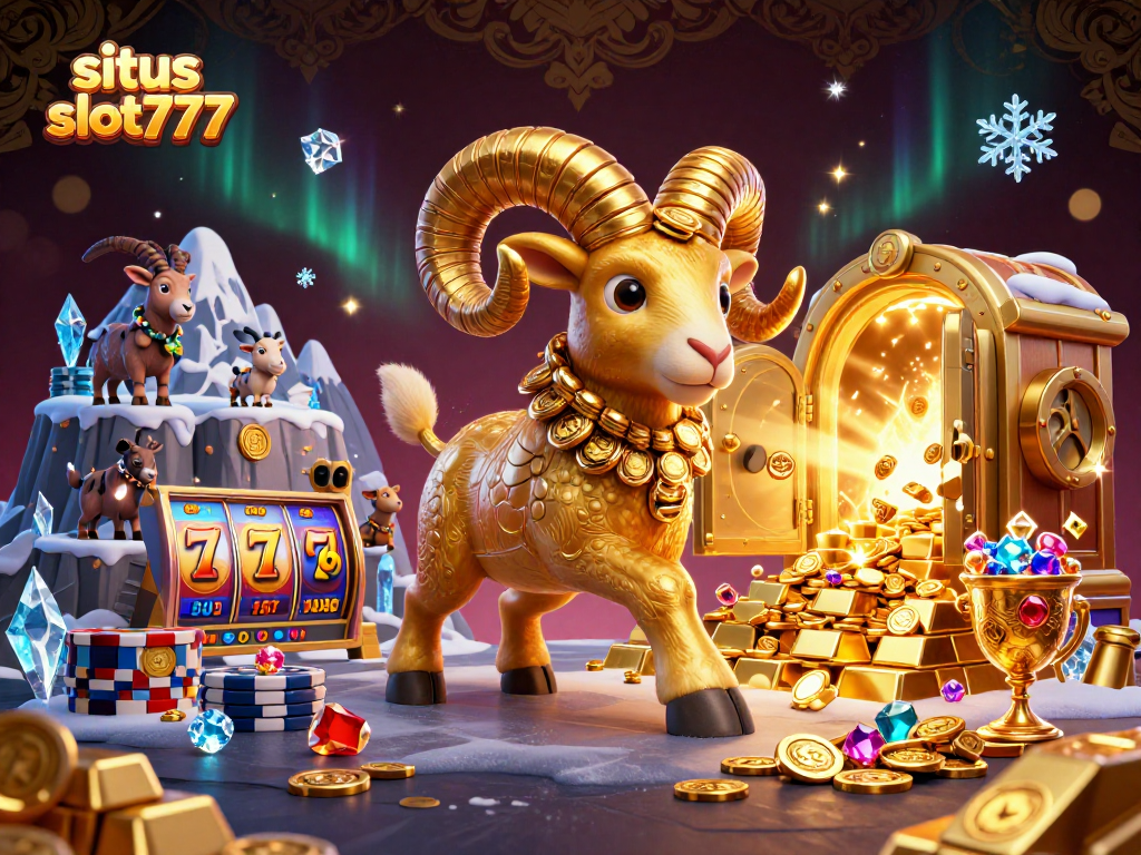Experience excitement at situs slot777 with dynamic slot reels and jackpot elements in a rich 3D scene.
