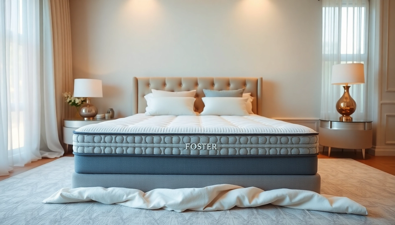 Relaxing scene of a cozy bedroom with a foster matress highlighting comfort and luxury.
