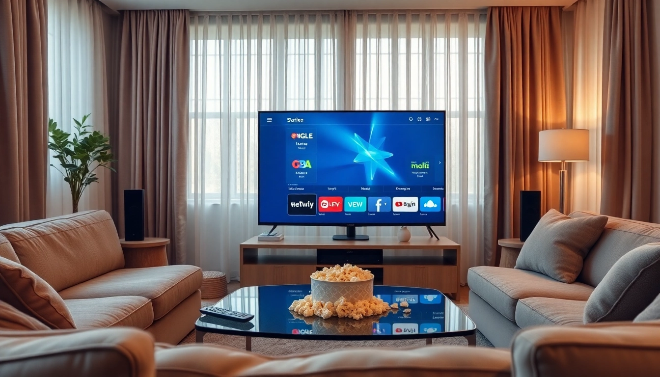 Experience iron iptv in a cozy living room with a sleek TV displaying streaming services.