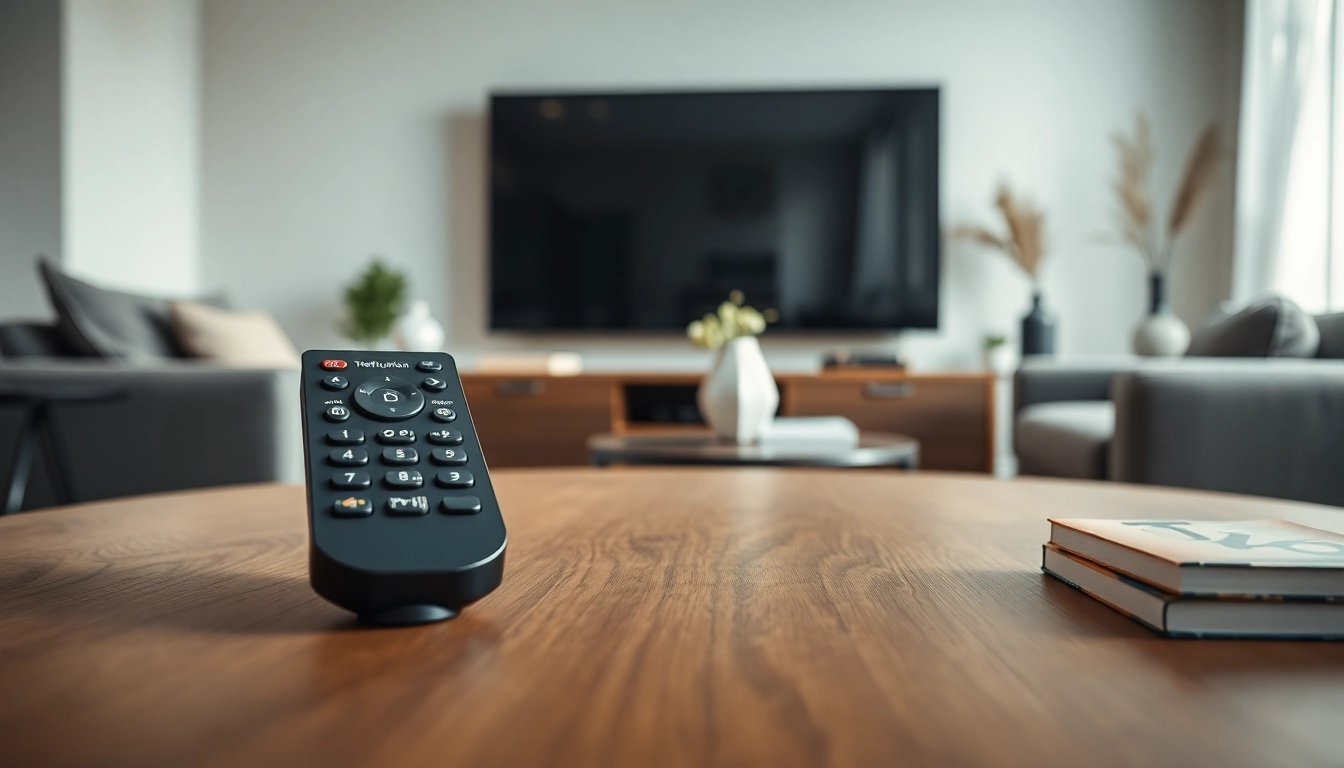 Interaktive Telefunken Fernbedienung auf einem stilvollen Tisch, die Benutzerfreundlichkeit betont.