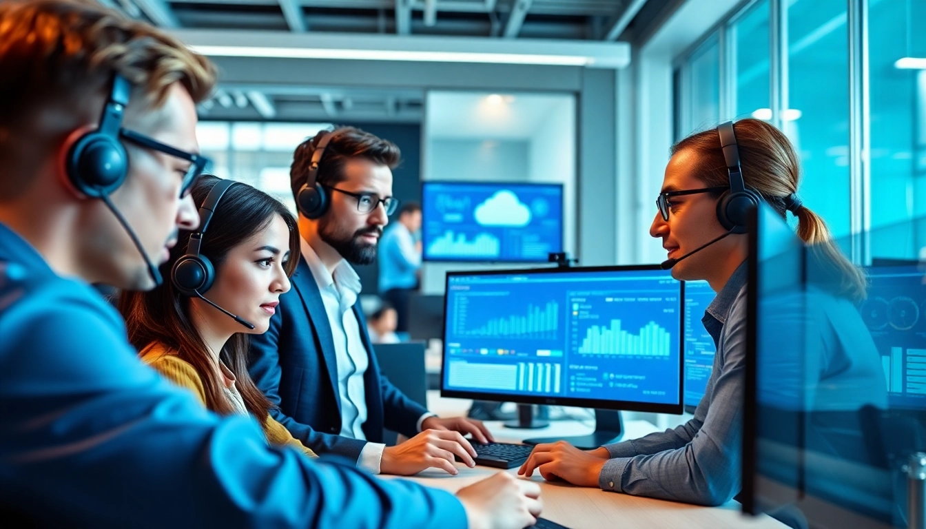 Illustration of Managed IT Services showcasing professionals collaborating in a modern office