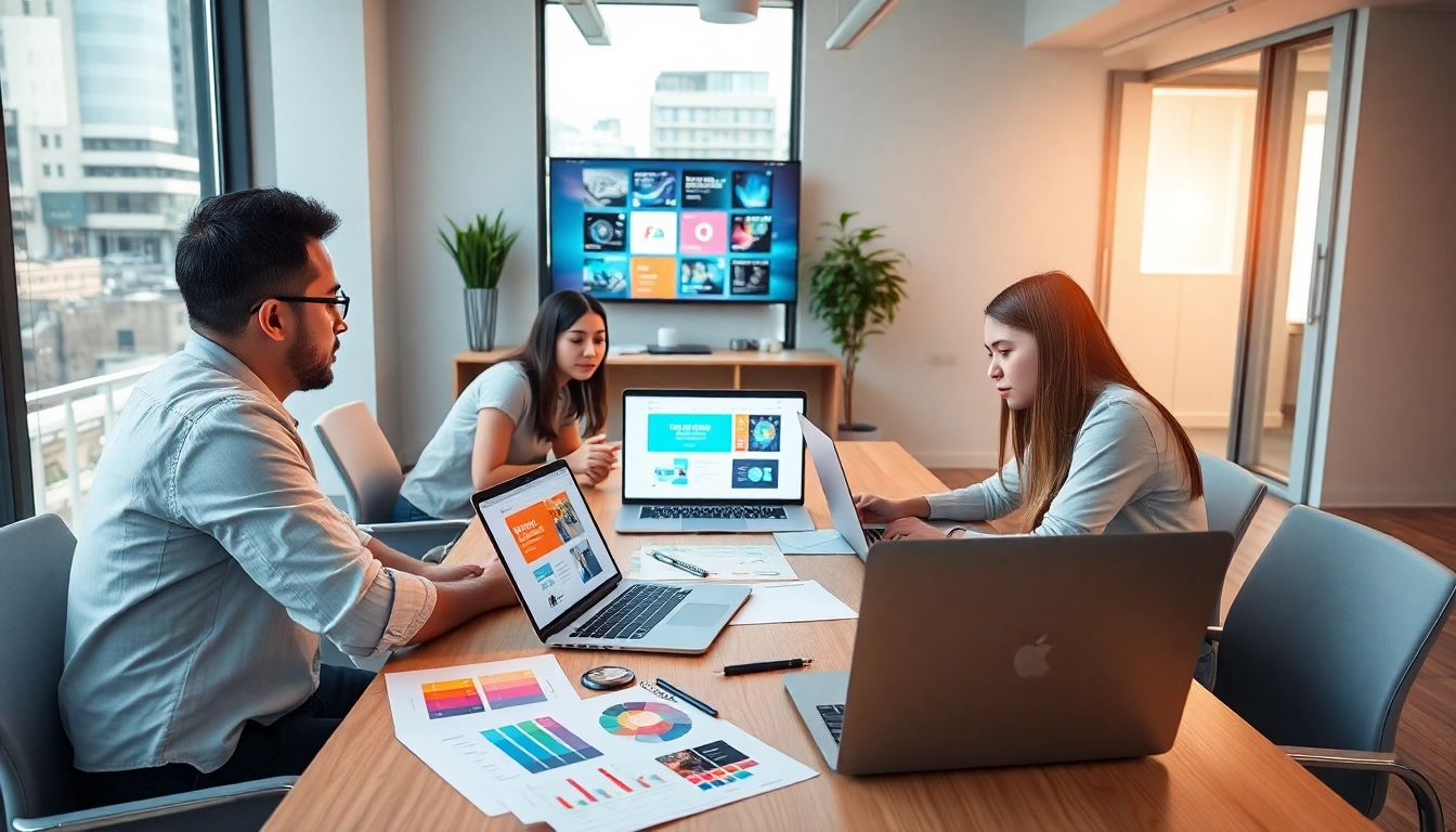 Dynamic collaboration on dịch vụ thiết kế website in a modern office