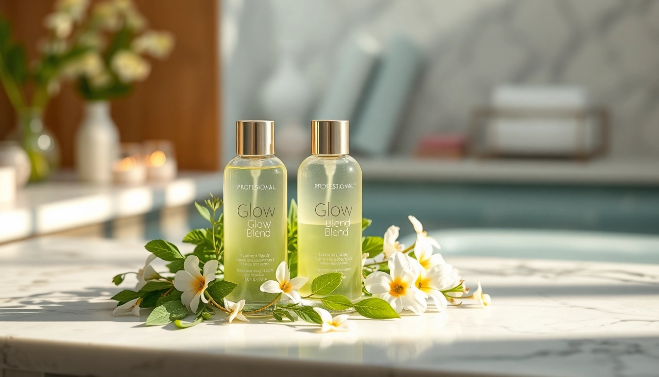 Enhance your skincare routine with Glow Blend, a luxurious skincare product showcasing elegance.