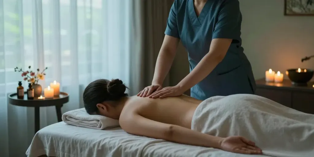 길동출장마사지 therapy session in a serene spa setting showcasing soothing ambiance and expert care.