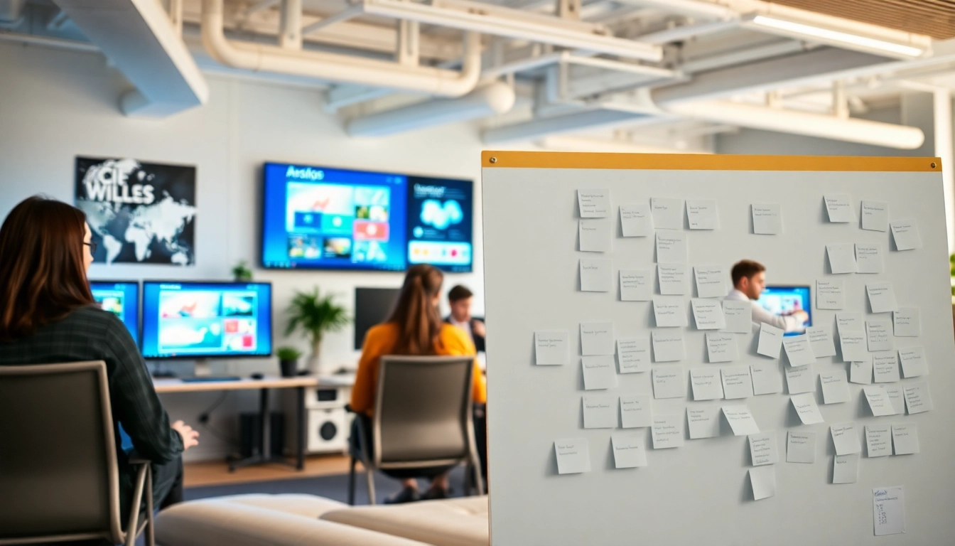 Die Wordpress Agentur arbeitet kreativ an Webdesign-Projekten in einem modernen Büro.