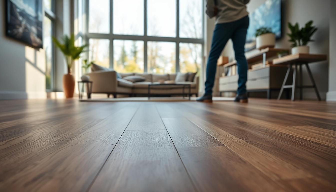 Transform your space with flexible vinyl plank flooring, showcasing beautiful textures in a modern setting.