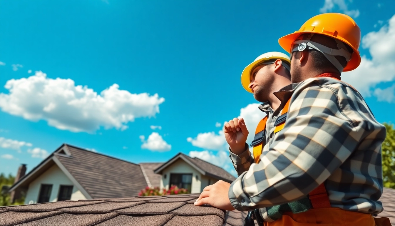 Roof repair contractor examining a rooftop, emphasizing safety and professionalism in their craft.