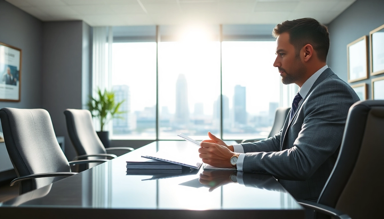 Engaged financial advisor representing independent wealth management firm San Antonio in a modern office.