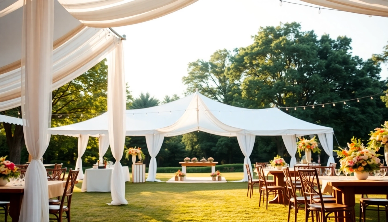 Tent Rentals showcasing a beautifully decorated outdoor event space perfect for celebrations.