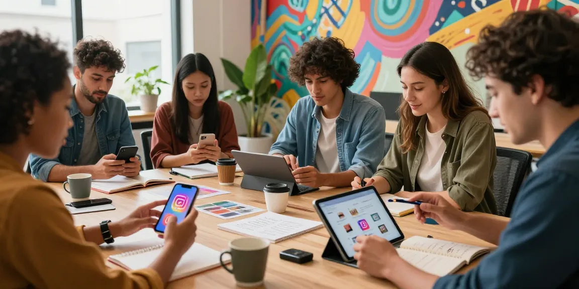 Build your brand in Instagram KL - creative team collaborating on marketing strategies in an urban workspace.
