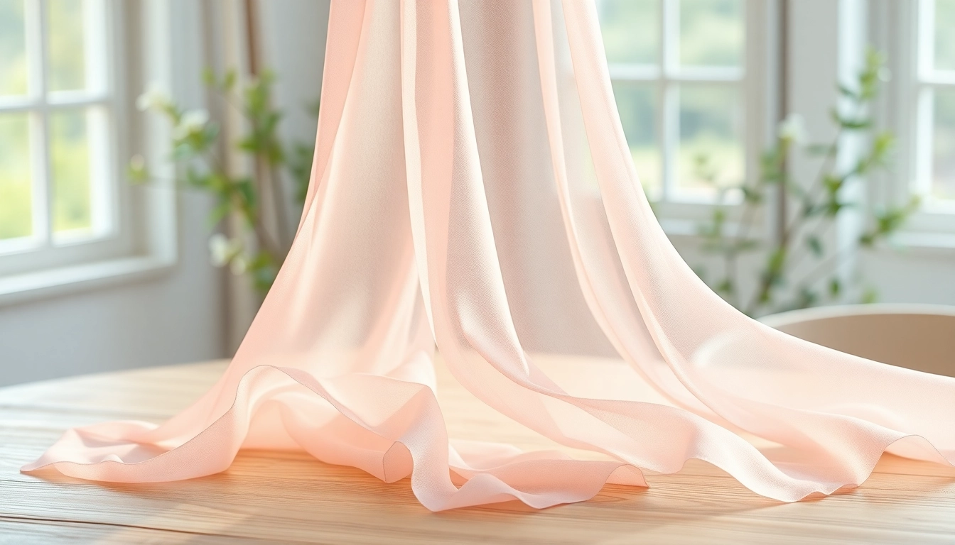 Chiffon stof elegant gedrapeerd met een zachte uitstraling en delicate details.