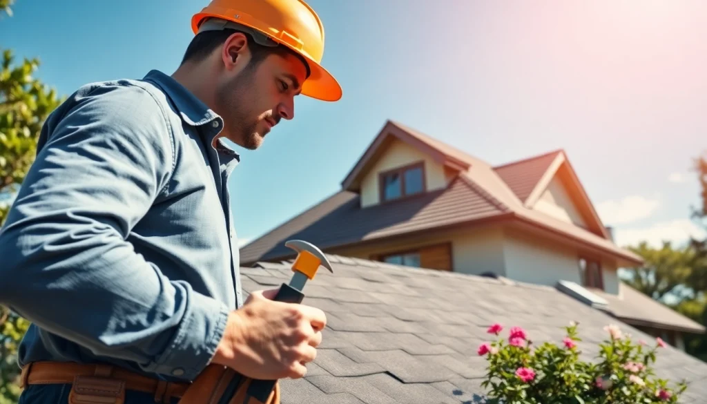 Roof inspection demonstrating high-quality roofing solutions with contractor in action.