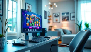 Nikmati slot online dengan setup gaming profesional yang menggoda di ruang modern.