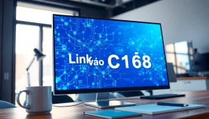 Engaging display of digital content with "Link vào C168" showcasing high-tech interface design.