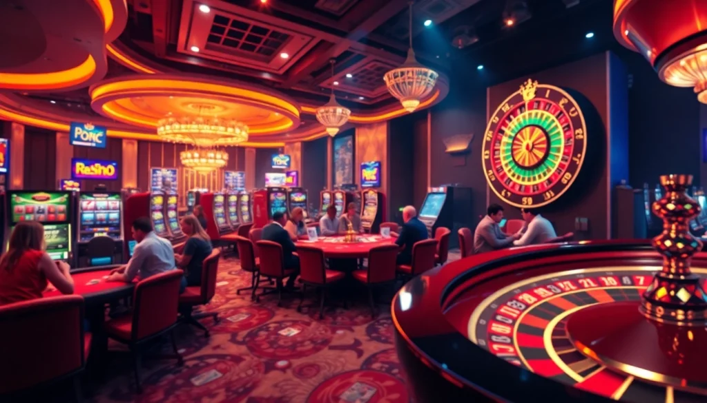 hi88vip6 lights up a thrilling casino scene with players enjoying poker and slots.