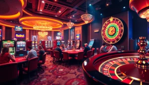 hi88vip6 lights up a thrilling casino scene with players enjoying poker and slots.