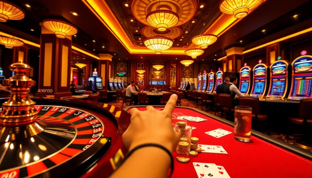 Nếu như vậy bám vào đây as players engage in exciting poker action at a casino table.