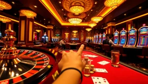 Nếu như vậy bám vào đây as players engage in exciting poker action at a casino table.