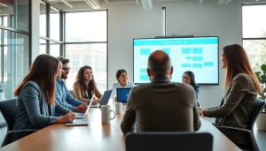 Enhance business success with WhatsApp Smart CRM teamwork strategies in a modern office.